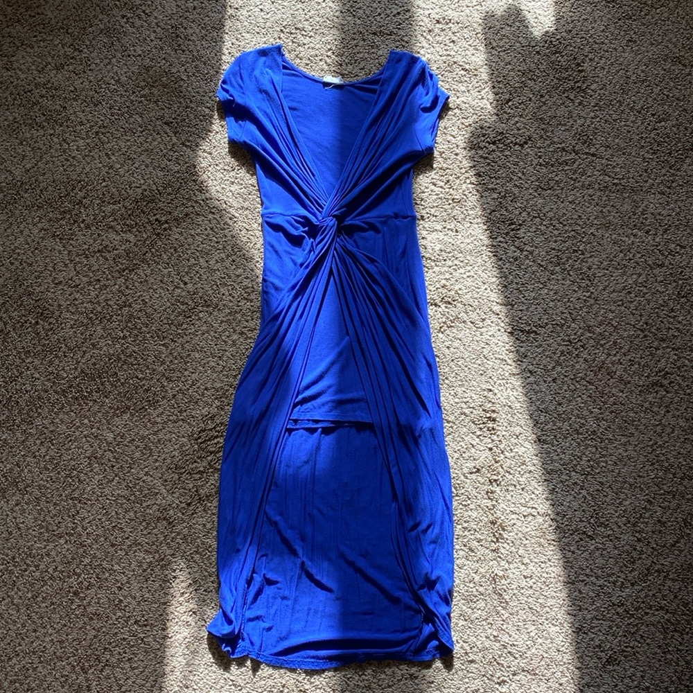 Royal Blue V-Line Plunge Dress